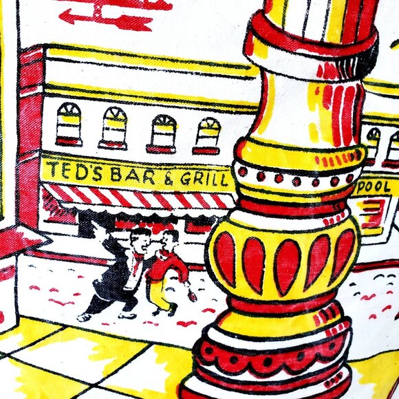 Vintage 1950s Risqué Men's BBQ Apron Pin-Up Zipper Pinup Gag Gift Dizzy Blonde - Picture 9 of 12